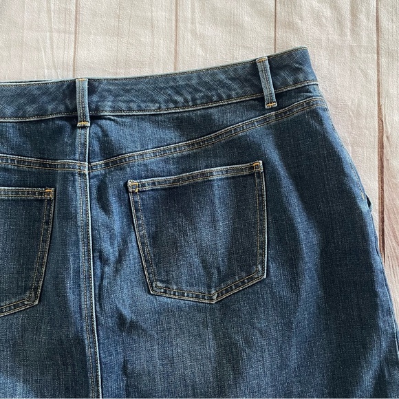 Talbots Plus Petite Denim Skirt Women’s 16 Blue Button Sailor Chic Office Mini - Picture 8 of 12